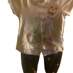 Kids Halloween Baby Yoda  Set - White and Black